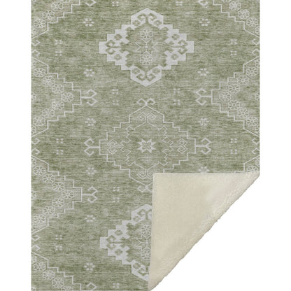 Premium Machine Washable ASB847 Aloe 50" x 70" Sherpa Throw Blanket