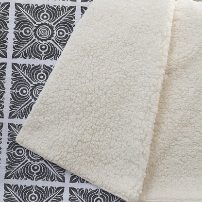 Premium Machine Washable ASB854 Ivory 50" x 70" Sherpa Throw Blanket
