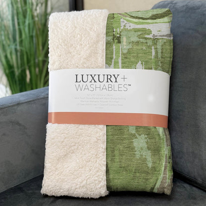 Premium Machine Washable ASB855 Green 50" x 70" Sherpa Throw Blanket
