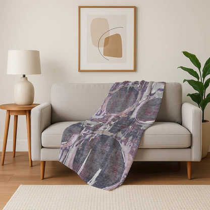 Premium Machine Washable ASB855 Purple 50" x 70" Sherpa Throw Blanket