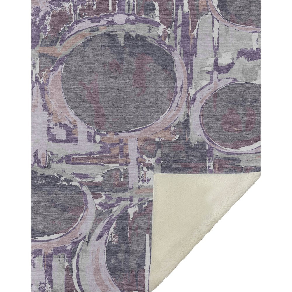 Premium Machine Washable ASB855 Purple 50" x 70" Sherpa Throw Blanket