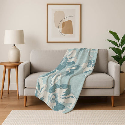 Premium Machine Washable ASB857 Teal 50" x 70" Sherpa Throw Blanket