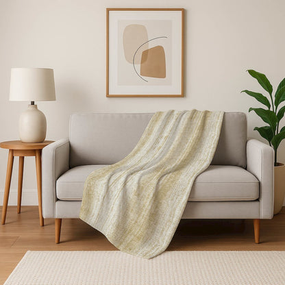 Premium Machine Washable ASB861 Gold 50" x 70" Sherpa Throw Blanket