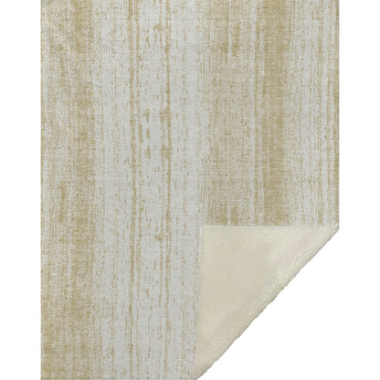 Premium Machine Washable ASB861 Gold 50" x 70" Sherpa Throw Blanket