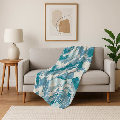 Premium Machine Washable ASB865 Teal 50" x 70" Sherpa Throw Blanket
