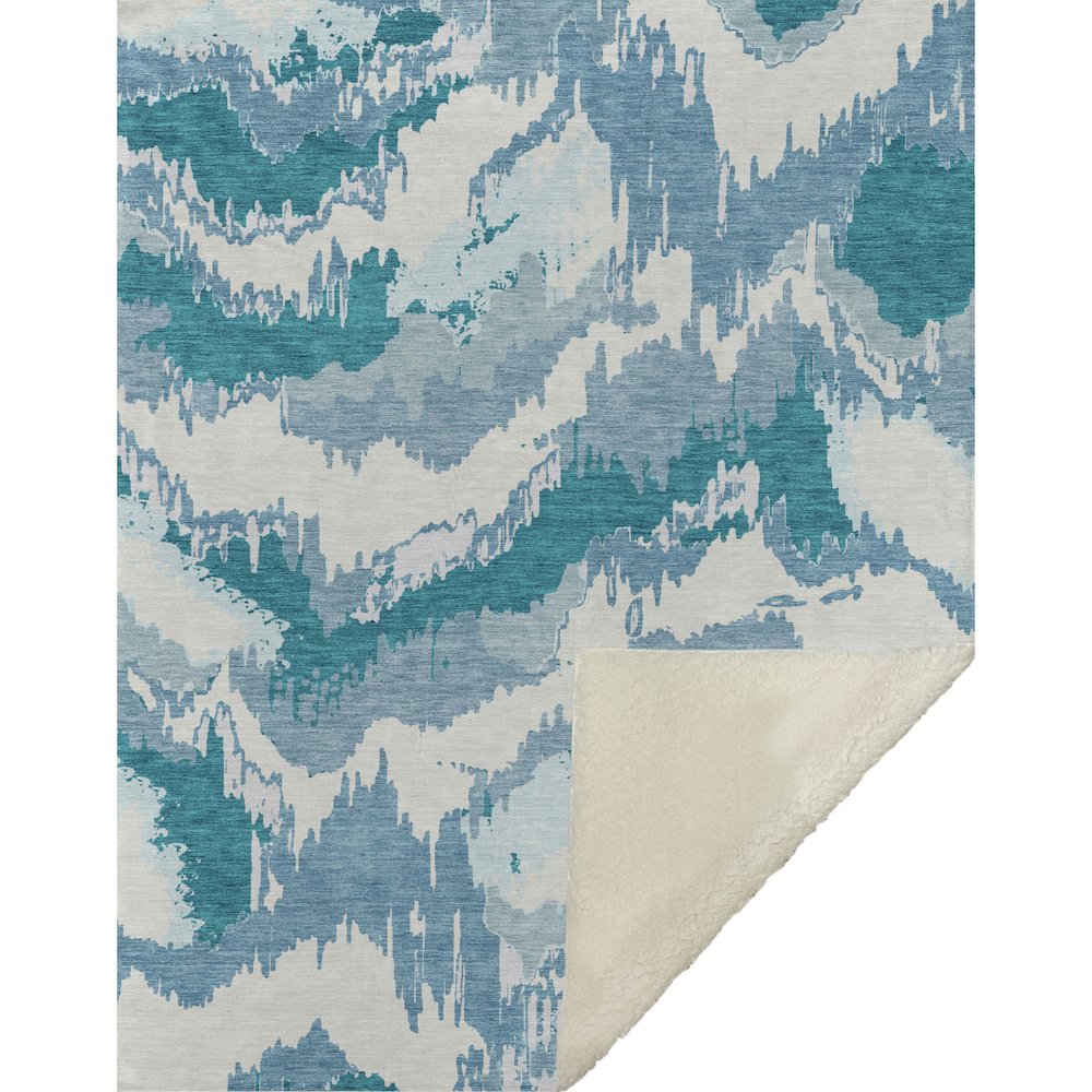 Premium Machine Washable ASB865 Teal 50" x 70" Sherpa Throw Blanket
