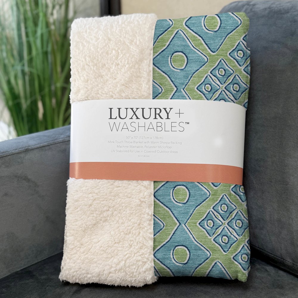 Premium Machine Washable ASB866 Aloe 50" x 70" Sherpa Throw Blanket