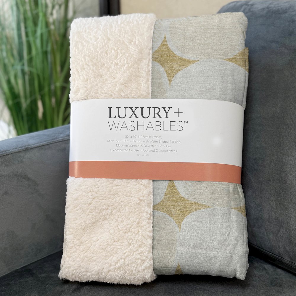 Premium Machine Washable ASB870 Gold 50" x 70" Sherpa Throw Blanket