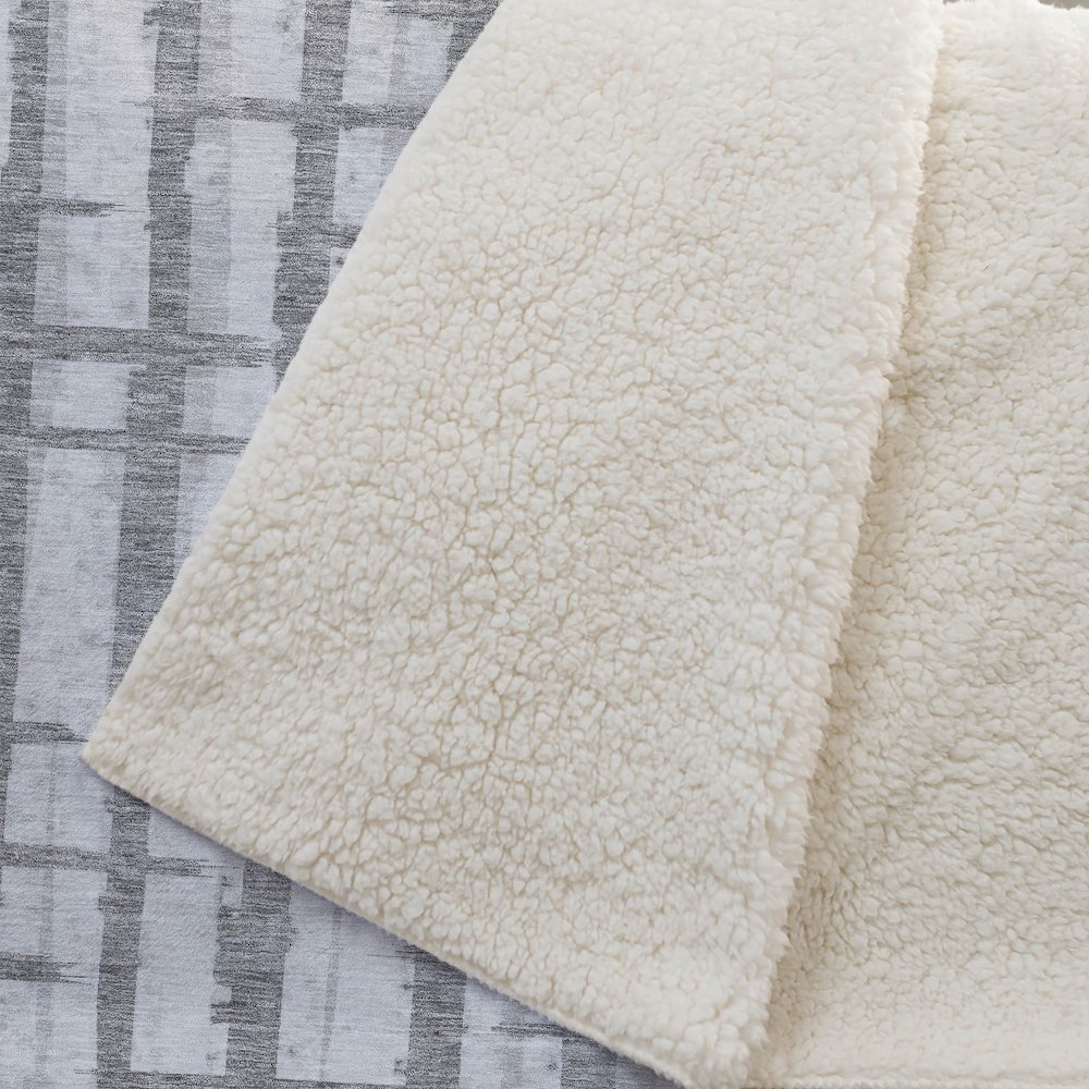 Premium Machine Washable ASB872 Gray 50" x 70" Sherpa Throw Blanket
