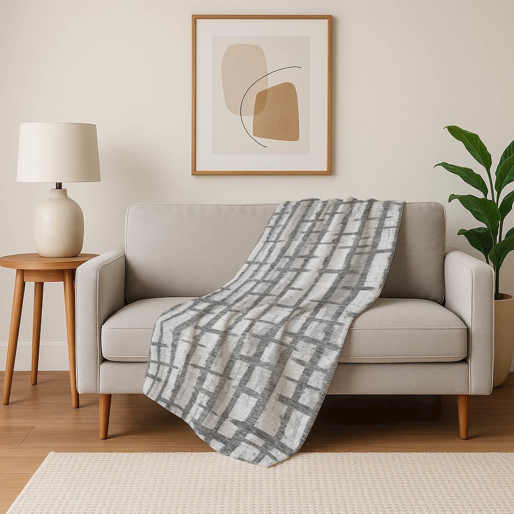 Premium Machine Washable ASB872 Gray 50" x 70" Sherpa Throw Blanket