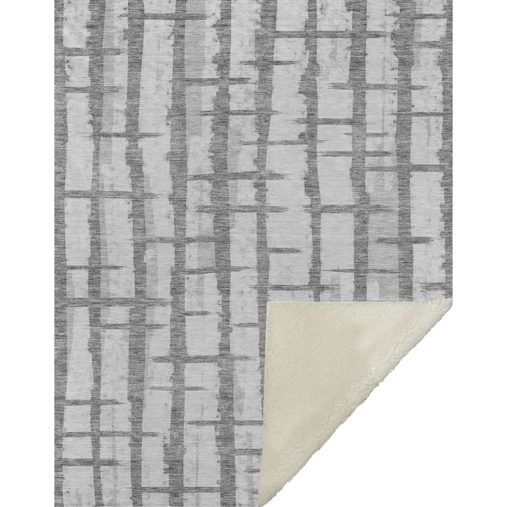 Premium Machine Washable ASB872 Gray 50" x 70" Sherpa Throw Blanket