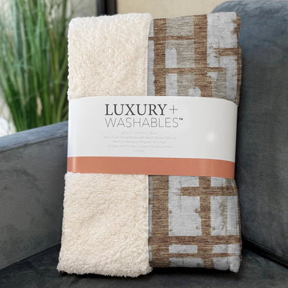 Premium Machine Washable ASB872 Paprika 50" x 70" Sherpa Throw Blanket