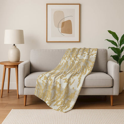 Premium Machine Washable ASB873 Gold 50" x 70" Sherpa Throw Blanket