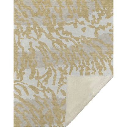 Premium Machine Washable ASB873 Gold 50" x 70" Sherpa Throw Blanket