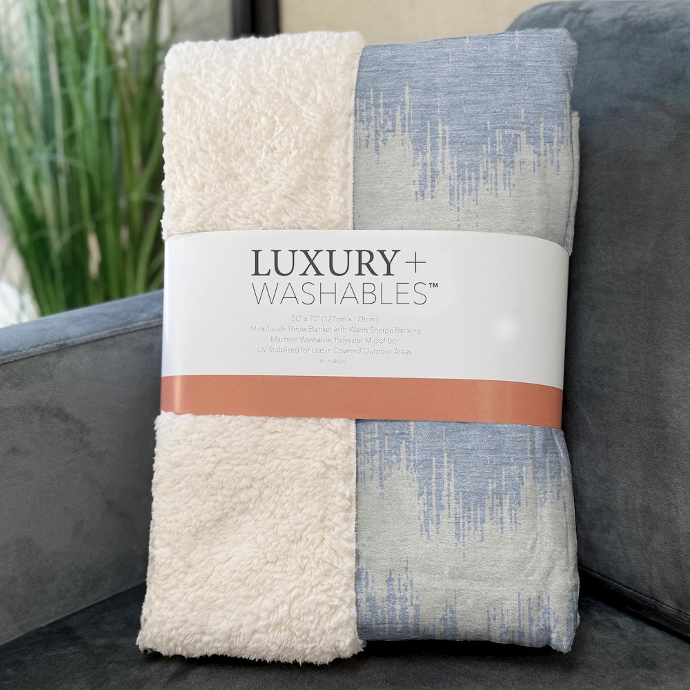 Premium Machine Washable ASB880 Sky 50" x 70" Sherpa Throw Blanket