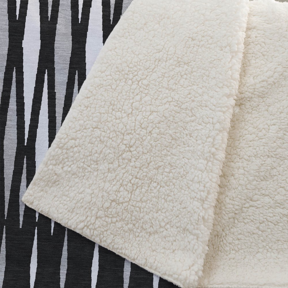 Premium Machine Washable ASB881 Black 50" x 70" Sherpa Throw Blanket