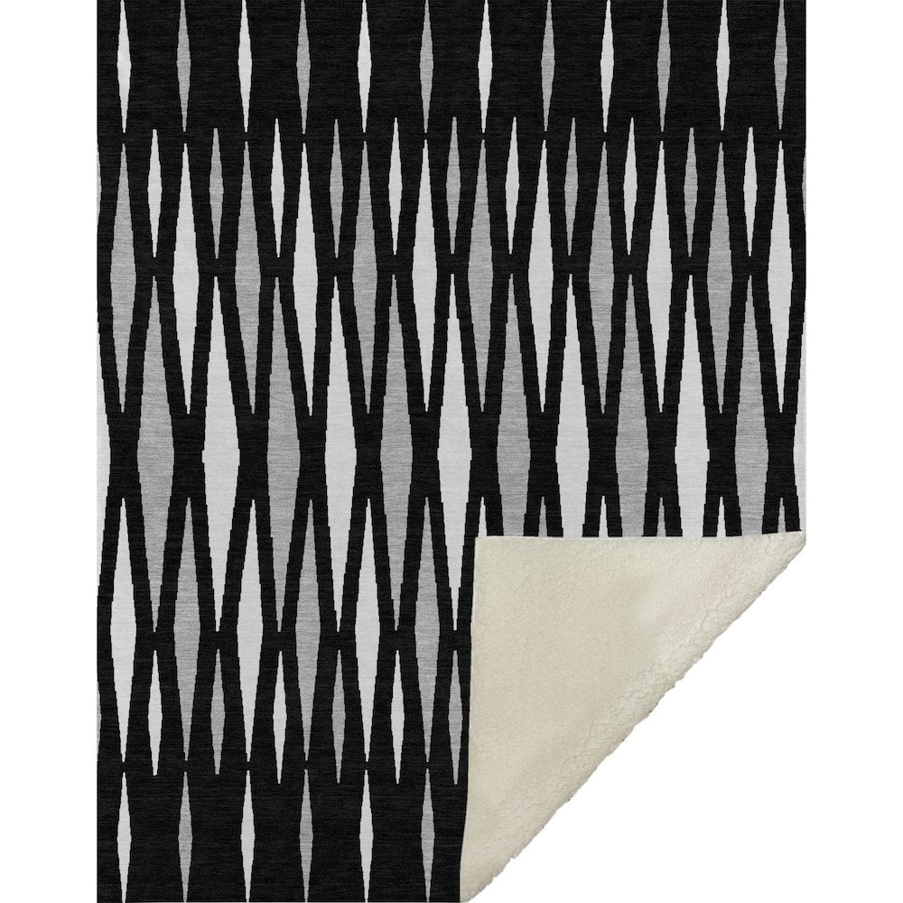 Premium Machine Washable ASB881 Black 50" x 70" Sherpa Throw Blanket
