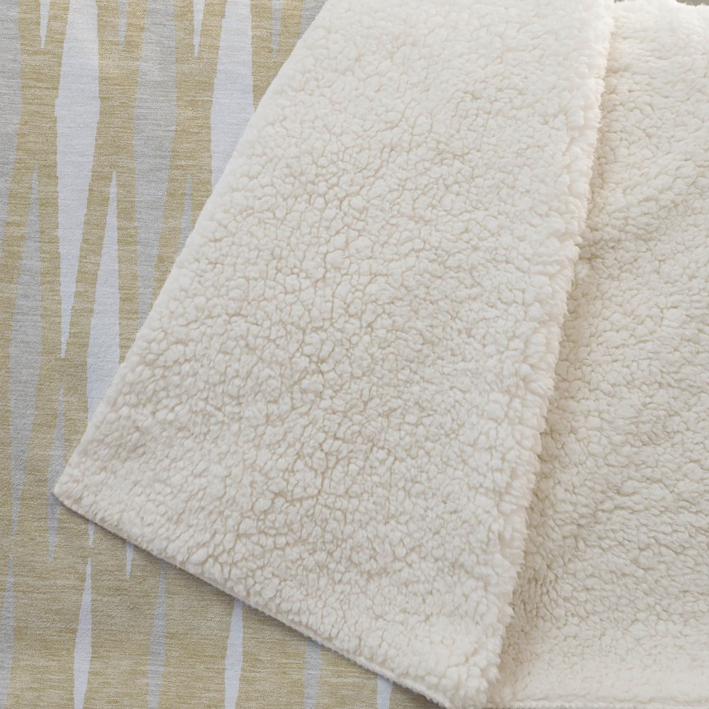 Premium Machine Washable ASB881 Gold 50" x 70" Sherpa Throw Blanket