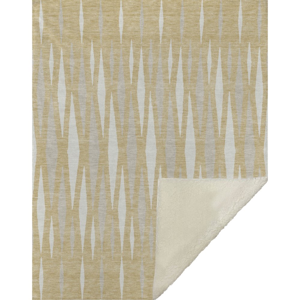 Premium Machine Washable ASB881 Gold 50" x 70" Sherpa Throw Blanket