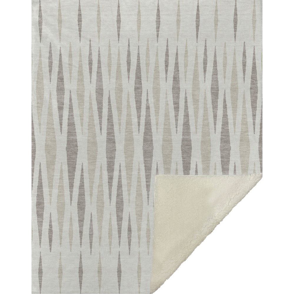 Premium Machine Washable ASB881 Ivory 50" x 70" Sherpa Throw Blanket