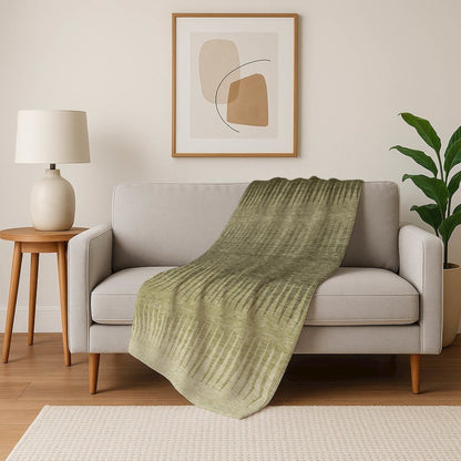 Premium Machine Washable ASB886 Green 50" x 70" Sherpa Throw Blanket