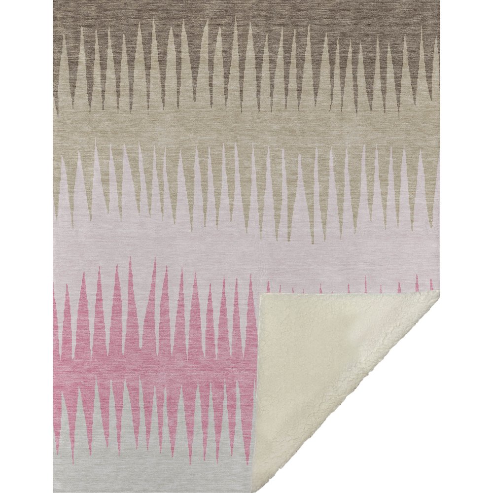Premium Machine Washable ASB886 Pink 50" x 70" Sherpa Throw Blanket