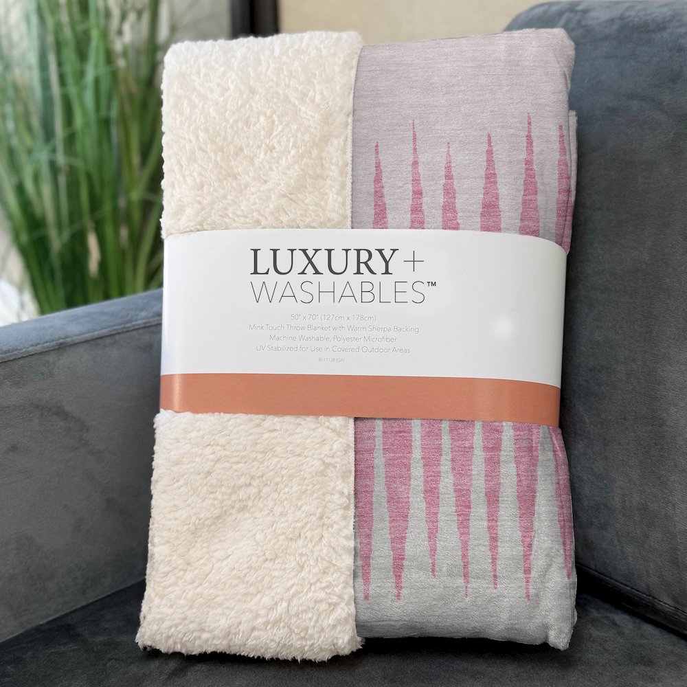 Premium Machine Washable ASB886 Pink 50" x 70" Sherpa Throw Blanket