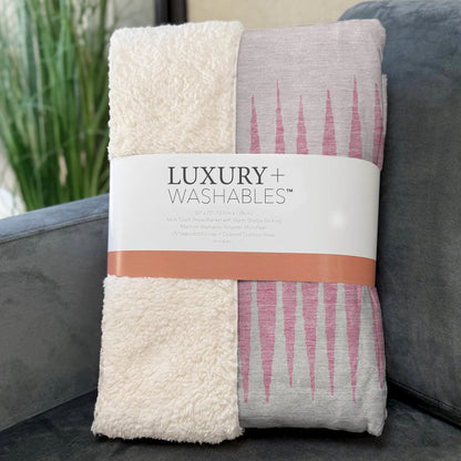 Premium Machine Washable ASB886 Pink 50" x 70" Sherpa Throw Blanket