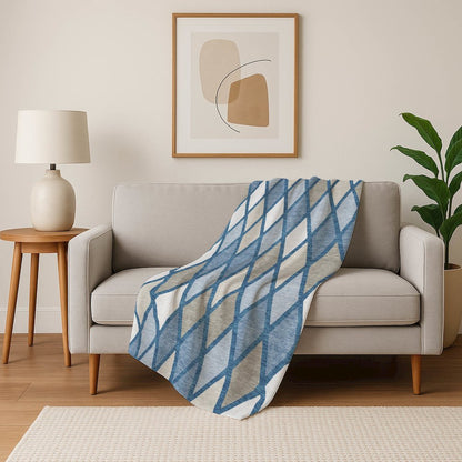 Premium Machine Washable ASB887 Denim 50" x 70" Sherpa Throw Blanket