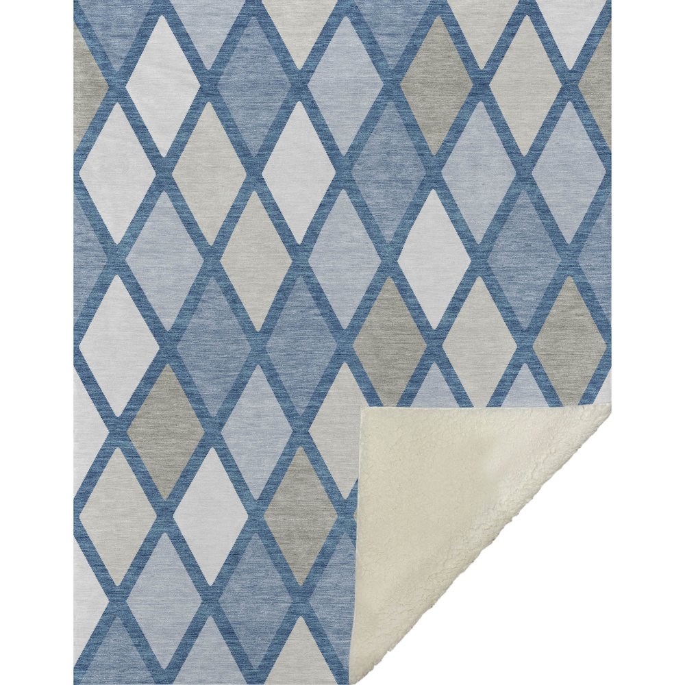Premium Machine Washable ASB887 Denim 50" x 70" Sherpa Throw Blanket