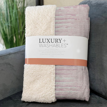 Premium Machine Washable ASB888 Pink 50" x 70" Sherpa Throw Blanket