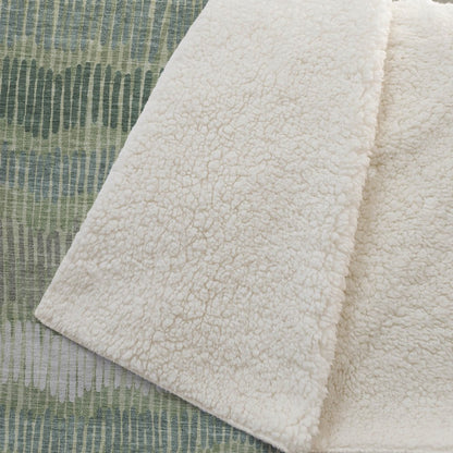 Premium Machine Washable ASB889 Green 50" x 70" Sherpa Throw Blanket