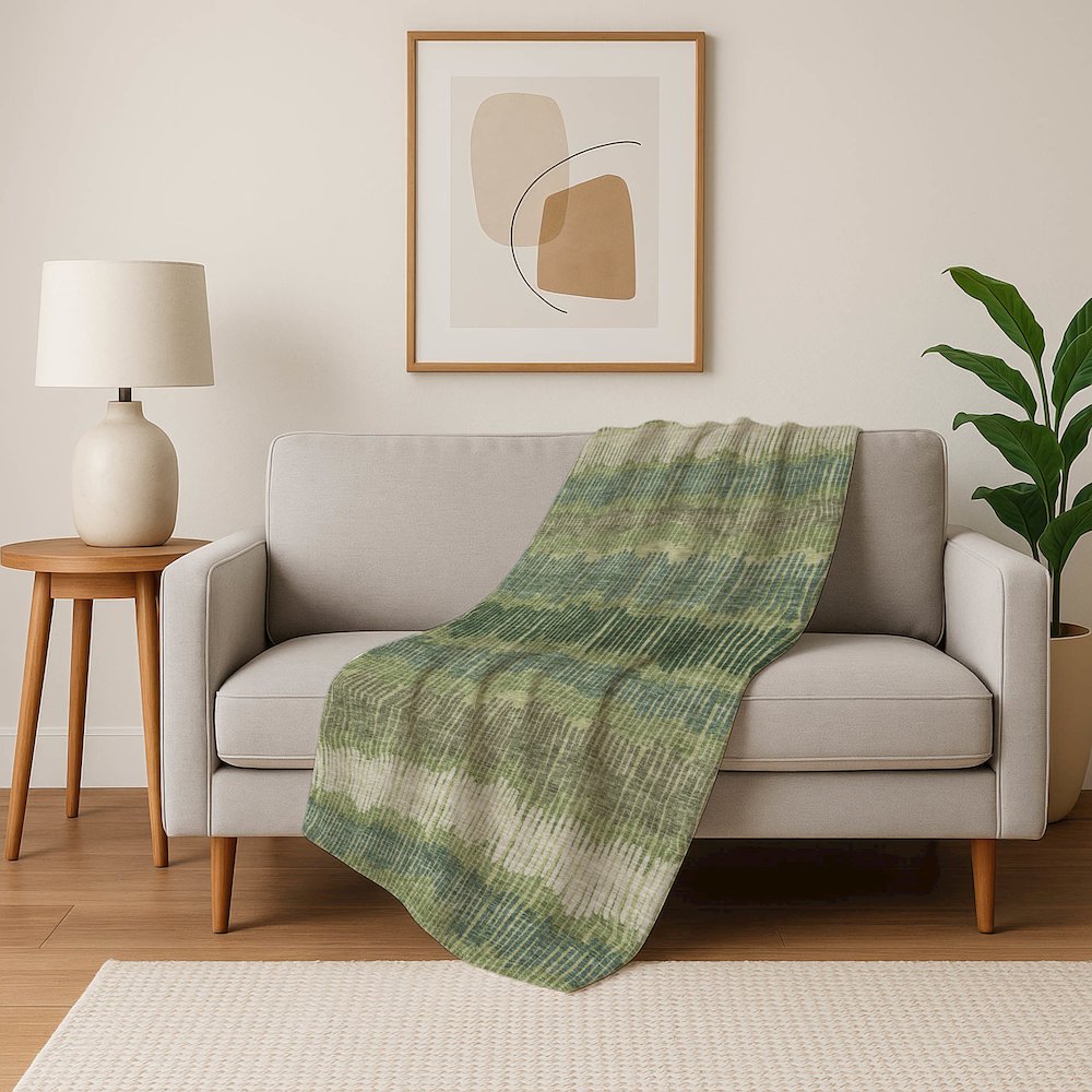 Premium Machine Washable ASB889 Green 50" x 70" Sherpa Throw Blanket