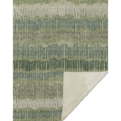 Premium Machine Washable ASB889 Green 50" x 70" Sherpa Throw Blanket