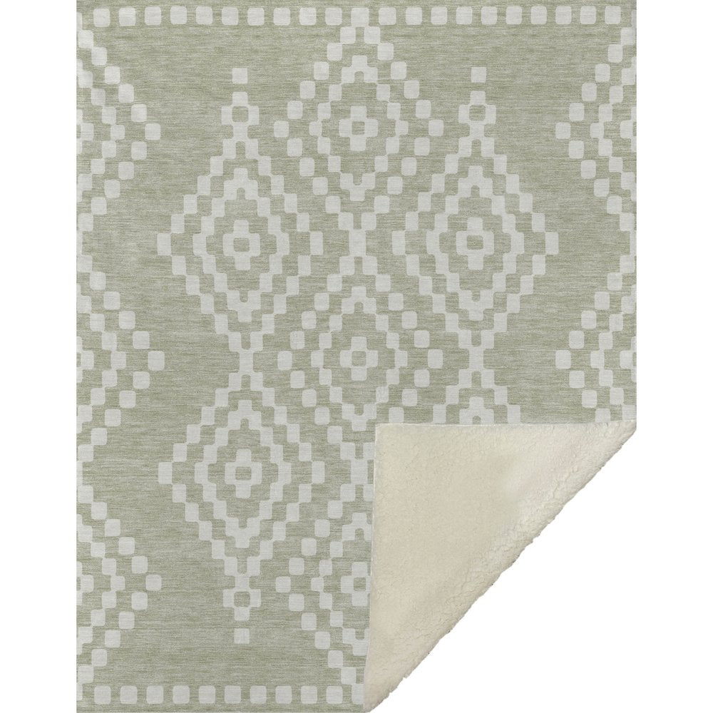Premium Machine Washable ASB891 Aloe 50" x 70" Sherpa Throw Blanket