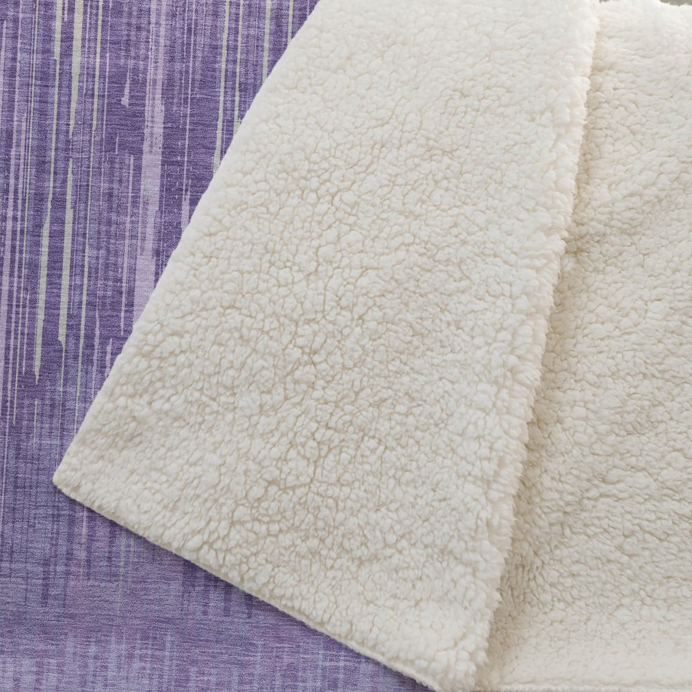 Premium Machine Washable ASB893 Purple 50" x 70" Sherpa Throw Blanket