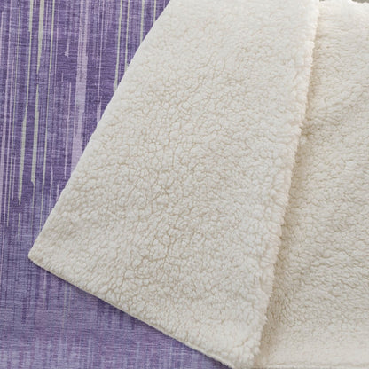 Premium Machine Washable ASB893 Purple 50" x 70" Sherpa Throw Blanket