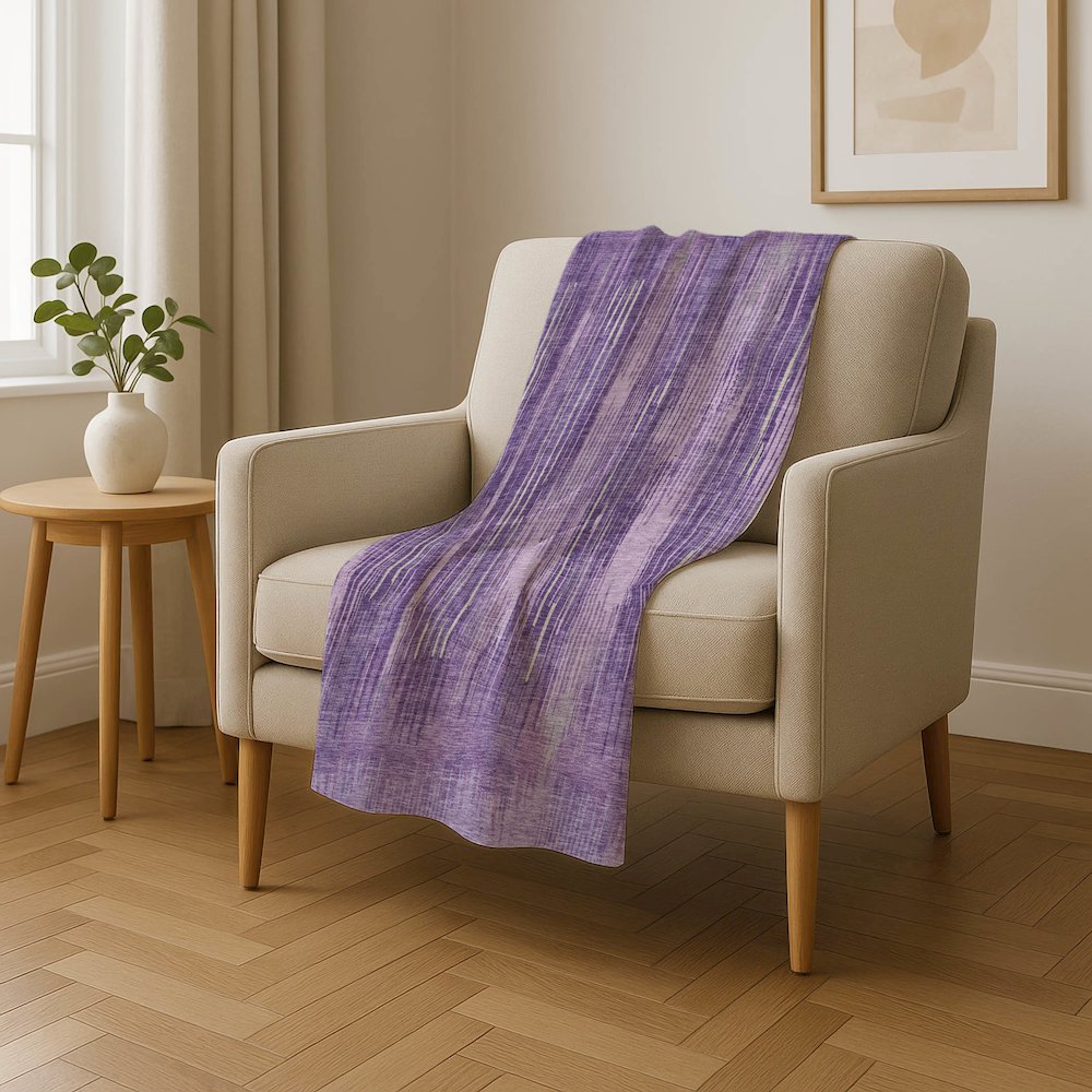 Premium Machine Washable ASB893 Purple 50" x 70" Sherpa Throw Blanket