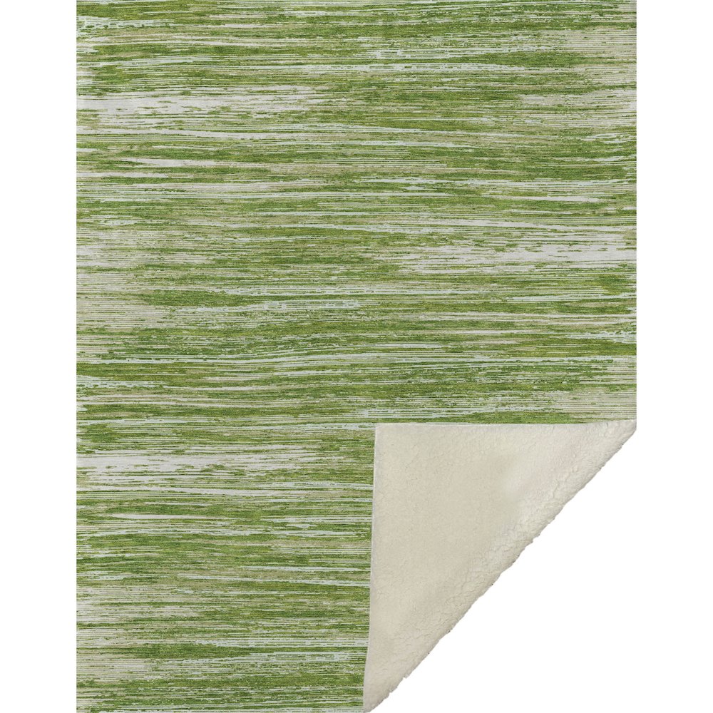 Premium Machine Washable ASB896 Green 50" x 70" Sherpa Throw Blanket