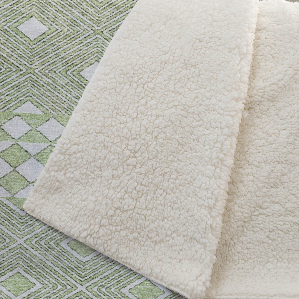 Premium Machine Washable ASB898 Aloe 50" x 70" Sherpa Throw Blanket