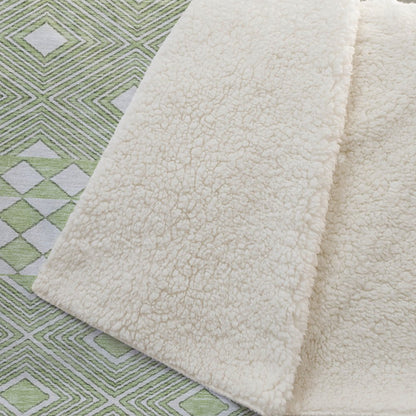 Premium Machine Washable ASB898 Aloe 50" x 70" Sherpa Throw Blanket