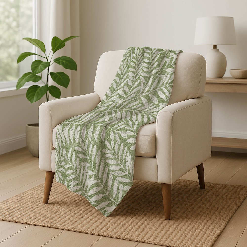 Premium Machine Washable ASB899 Green 50" x 70" Sherpa Throw Blanket