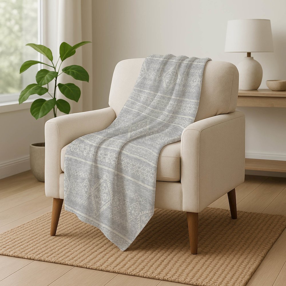 Premium Machine Washable ASB901 Silver 50" x 70" Sherpa Throw Blanket