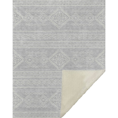 Premium Machine Washable ASB901 Silver 50" x 70" Sherpa Throw Blanket