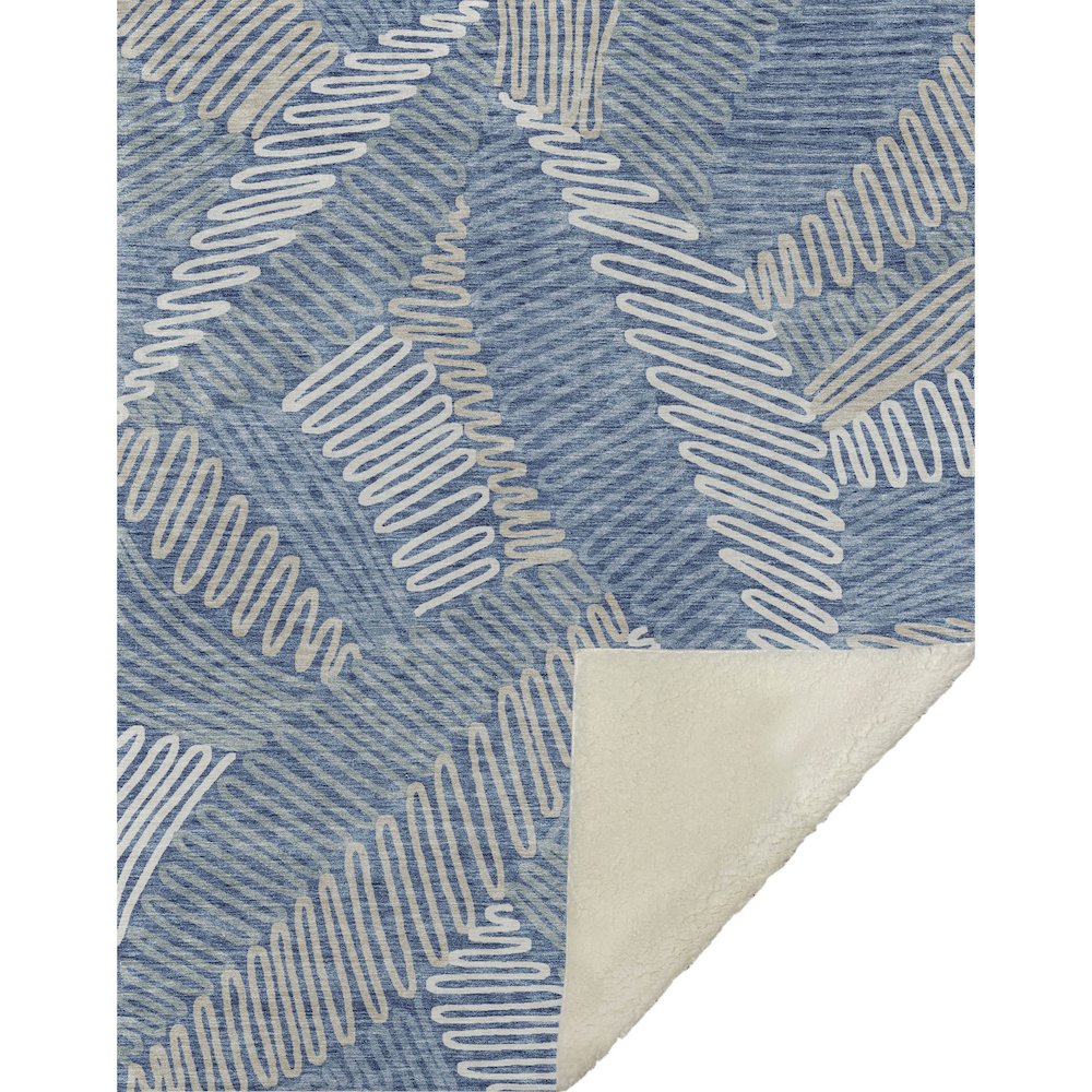 Premium Machine Washable ASB904 Blue 50" x 70" Sherpa Throw Blanket