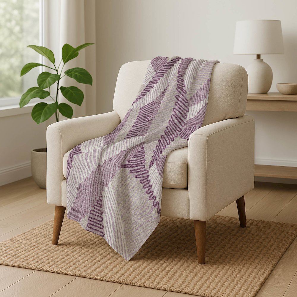 Premium Machine Washable ASB904 Lavender 50" x 70" Sherpa Throw Blanket