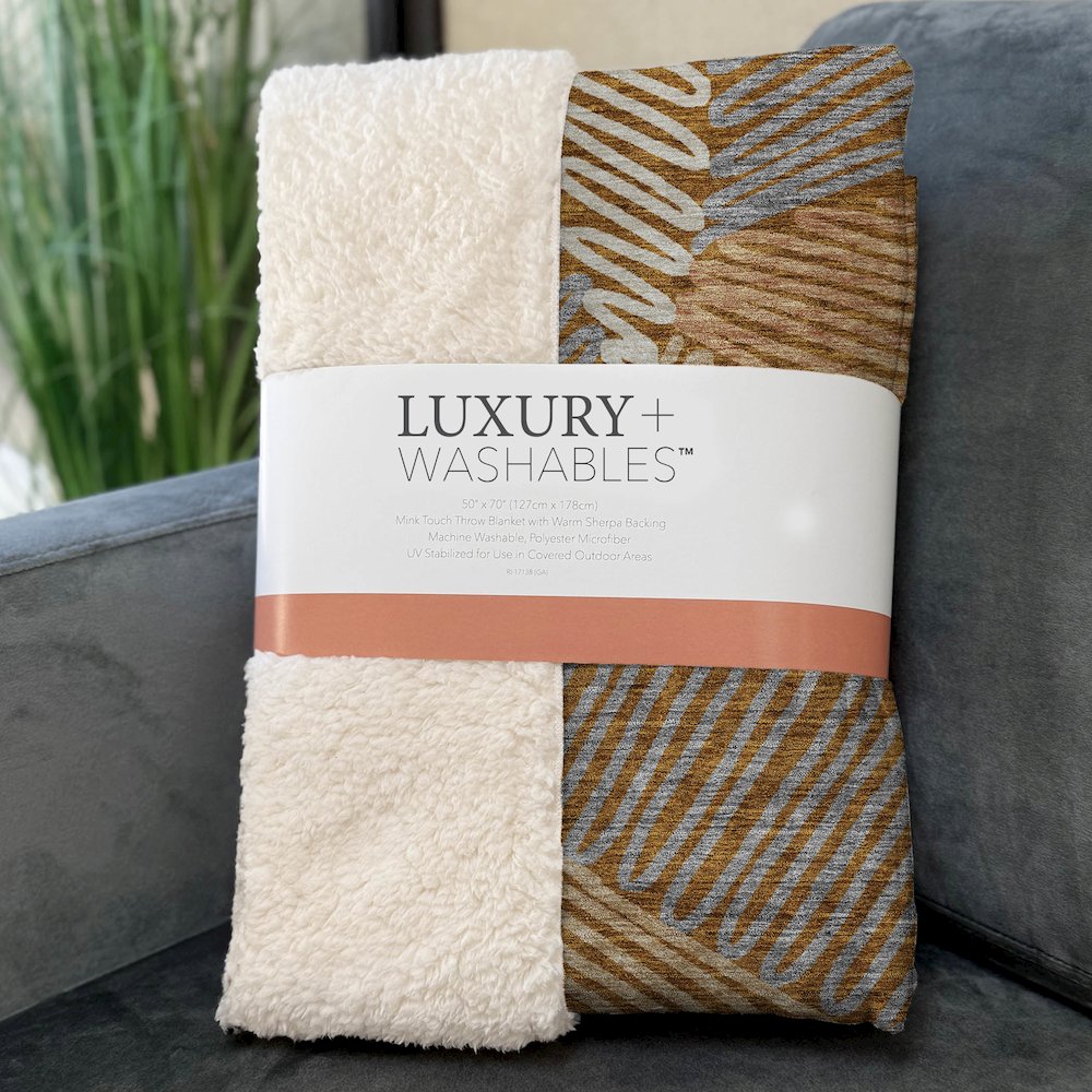 Premium Machine Washable ASB904 Paprika 50" x 70" Sherpa Throw Blanket