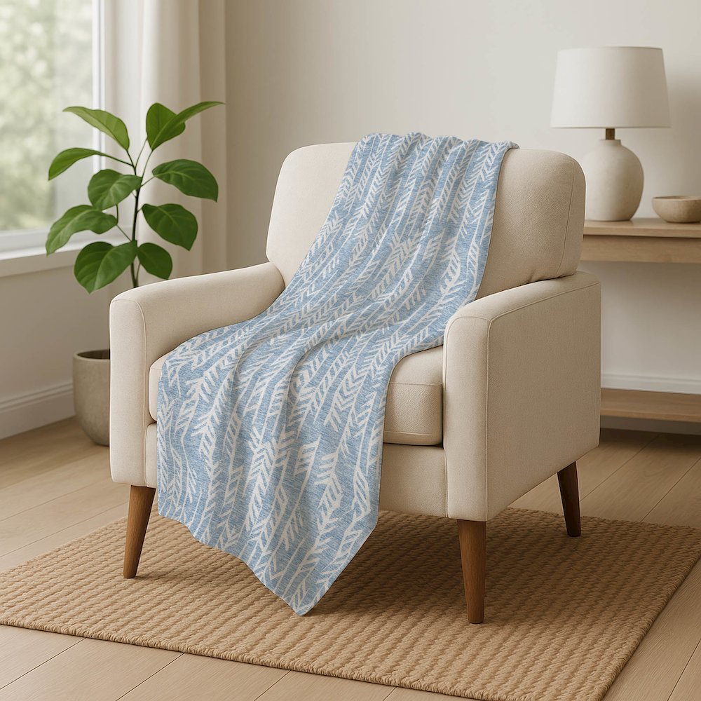 Premium Machine Washable ASB906 Sky 50" x 70" Sherpa Throw Blanket
