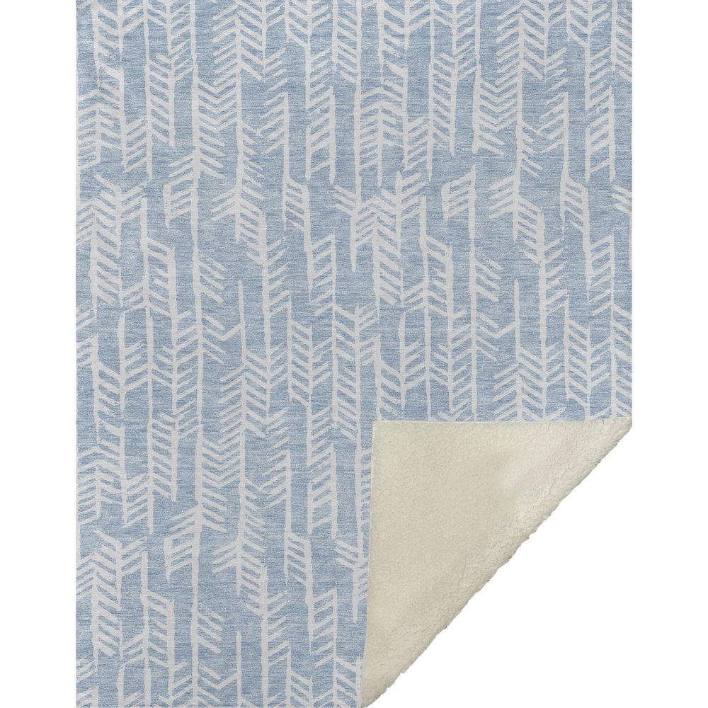 Premium Machine Washable ASB906 Sky 50" x 70" Sherpa Throw Blanket