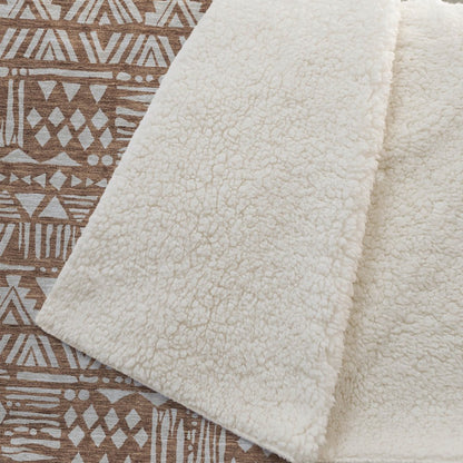 Premium Machine Washable ASB907 Terracotta 50" x 70" Sherpa Throw Blanket
